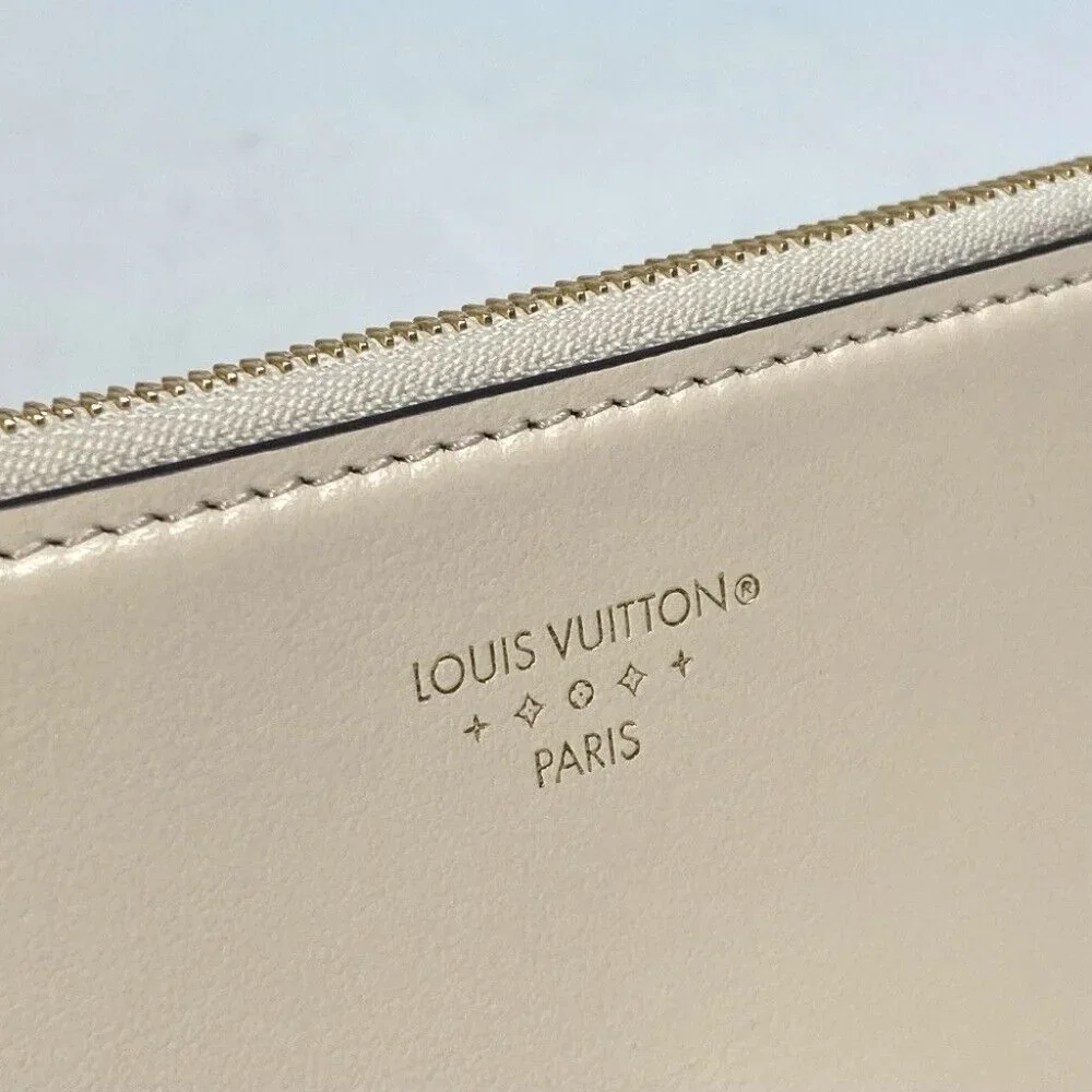 LOUIS VUITTON Portefeuille-LV Pont Neuf Trifold wallet Leather White